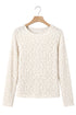 Floral Textured Sheer Unprinted Long Sleeve Top