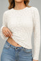 Floral Textured Sheer Unprinted Long Sleeve Top