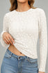 Floral Textured Sheer Unprinted Long Sleeve Top