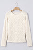 Floral Textured Sheer Unprinted Long Sleeve Top
