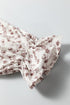 Floral Tie Front Short Flounce Sleeve Peplum Blouse