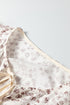 Floral Tie Front Short Flounce Sleeve Peplum Blouse