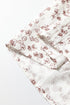 Floral Tie Front Short Flounce Sleeve Peplum Blouse