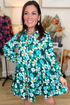 Floral Tiered Button Front Mini Shirt Dress