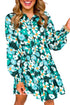 Floral Tiered Button Front Mini Shirt Dress