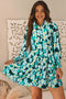 Floral Tiered Button Front Mini Shirt Dress