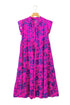 Floral Tiered Frilled Trim Flutter Sleeve Maxi Dress
