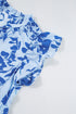Floral Tiered Frilled Trim Flutter Sleeve Maxi Dress