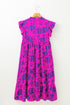 Floral Tiered Frilled Trim Flutter Sleeve Maxi Dress