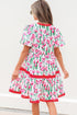 Floral V Neck Puff Sleeve Babydoll Dress