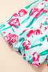 Floral V Neck Puff Sleeve Babydoll Dress
