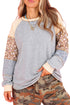 Floral Waffle Mixed Patchwork Long Sleeve Top