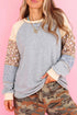 Floral Waffle Mixed Patchwork Long Sleeve Top