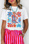 Floral Western Boots Print Short Sleeve Graphic Tee