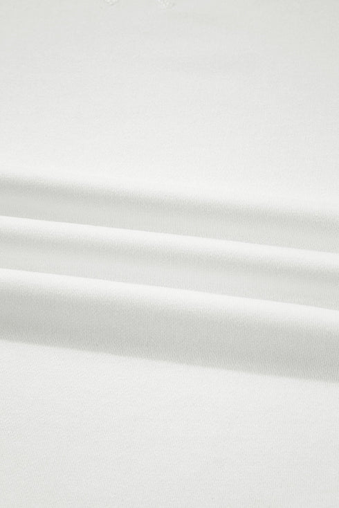 Floral Woven Balloon Sleeve Mixed Media Knit Pullover