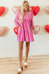 Flounce Sleeve Tie Ruffled Velvet Mini Dress