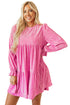 Flounce Sleeve Tie Ruffled Velvet Mini Dress