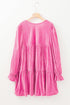 Flounce Sleeve Tie Ruffled Velvet Mini Dress
