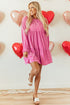 Flounce Sleeve Tie Ruffled Velvet Mini Dress