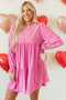 Flounce Sleeve Tie Ruffled Velvet Mini Dress