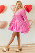 Flounce Sleeve Tie Ruffled Velvet Mini Dress