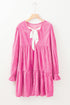Flounce Sleeve Tie Ruffled Velvet Mini Dress