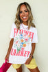 Flower Market Botanical Graphic Print Short Sleeve Cotton Tee