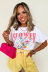 Flower Market Botanical Graphic Print Short Sleeve Cotton Tee