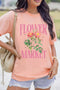 Flower Market Graphic Print Short Sleeve Crewneck Tee