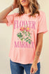 Flower Market Graphic Print Short Sleeve Crewneck Tee