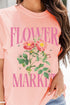 Flower Market Graphic Print Short Sleeve Crewneck Tee