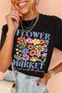 Flower Market Letter Print Cotton Blend Graphic Tee