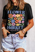 Flower Market Letter Print Cotton Blend Graphic Tee