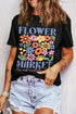 Flower Market Letter Print Cotton Blend Graphic Tee