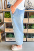 Flower Patched Cropped High Waist Denim Jeans