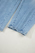 Flower Patched Cropped High Waist Denim Jeans