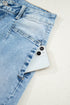 Flower Patched Cropped High Waist Denim Jeans