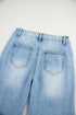 Flower Patched Cropped High Waist Denim Jeans