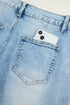 Flower Patched Cropped High Waist Denim Jeans