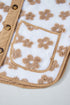 Flower Pattern Button Up Sherpa Fleece Jacket