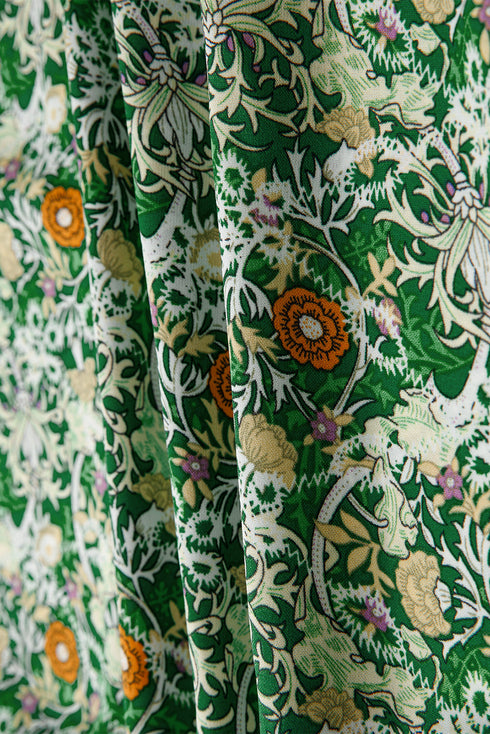 Flower Print Flutter Sleeve V Neck Sashed Ruffled Mini Dress