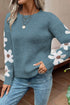 Flower Sleeve Drop Shoulder Sweater