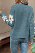 Flower Sleeve Drop Shoulder Sweater