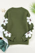 Flower Sleeve Drop Shoulder Sweater