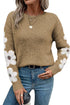 Flower Sleeve Drop Shoulder Sweater