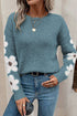 Flower Sleeve Drop Shoulder Sweater