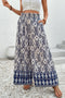Flowy Bohemian Pattern Print High Waisted Wide Leg Pants