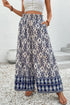 Flowy Bohemian Pattern Print High Waisted Wide Leg Pants