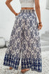 Flowy Bohemian Pattern Print High Waisted Wide Leg Pants