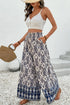 Flowy Bohemian Pattern Print High Waisted Wide Leg Pants